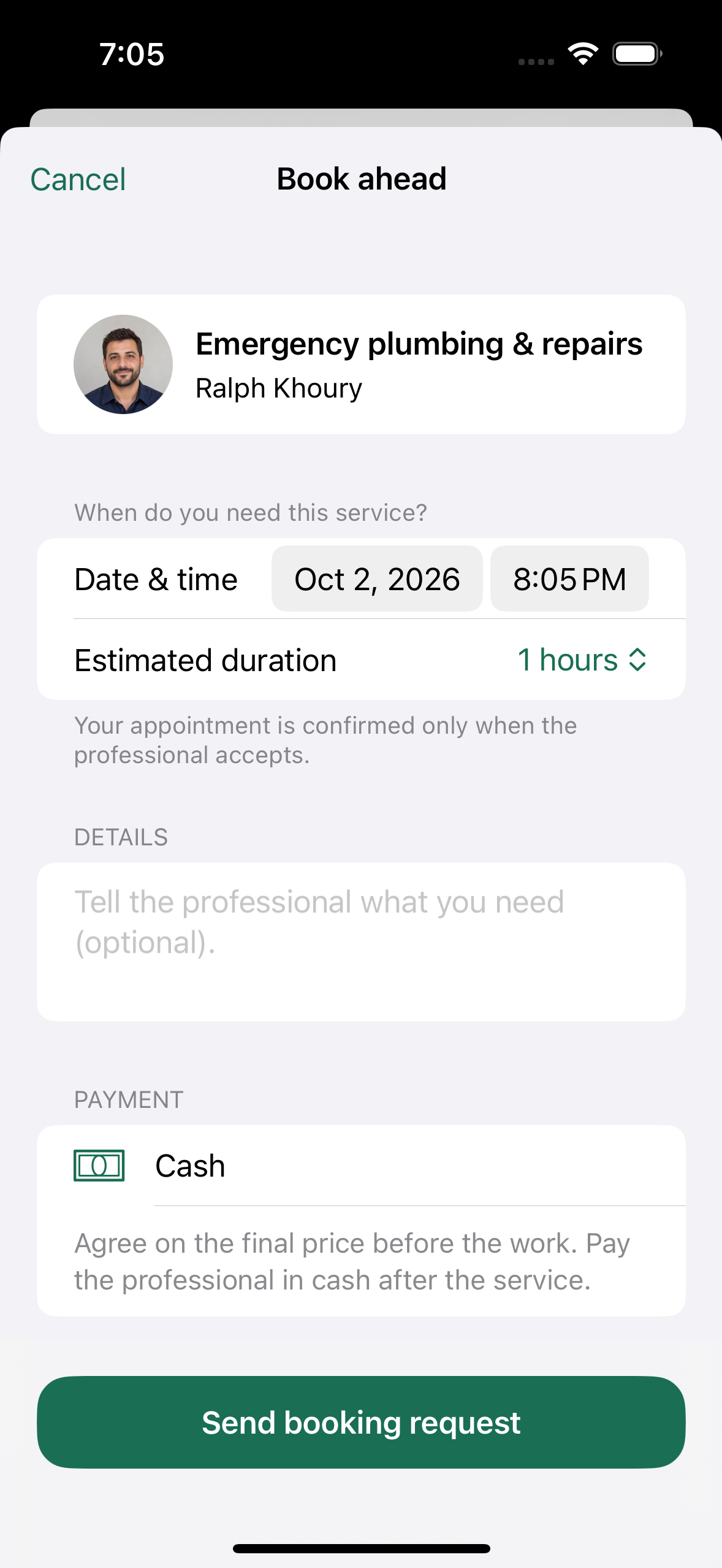 Click app — en-booking