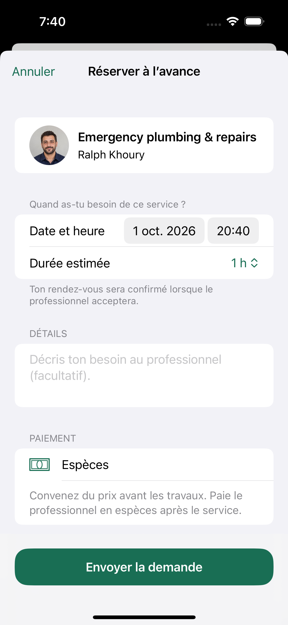 Click app — fr-booking